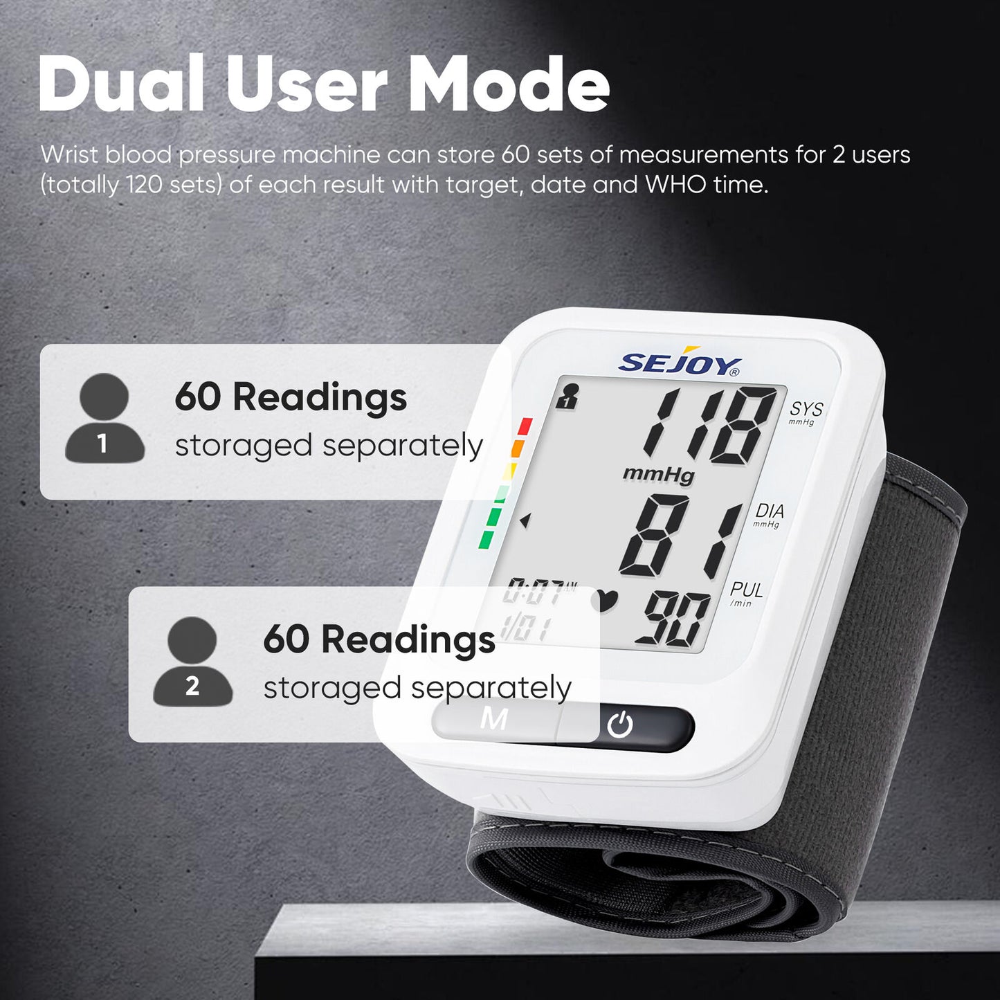 Wrist Blood Pressure Monitor with Automatic Cuff & Heart Rate Tracking NDIS & Aged Care