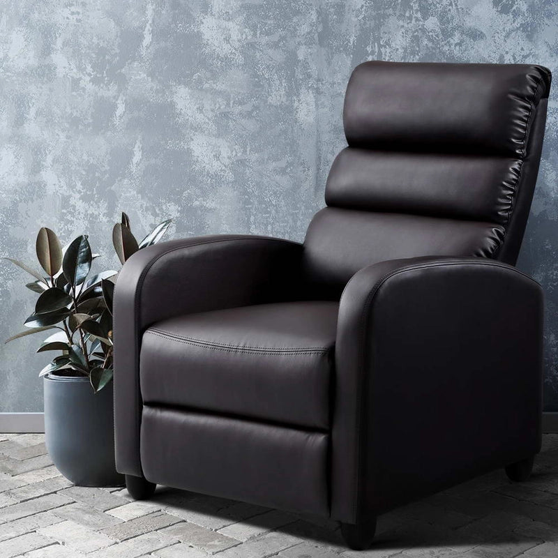 Artiss Recliner Armchair Brown Faux Leather Bolivia NDIS Aged Care