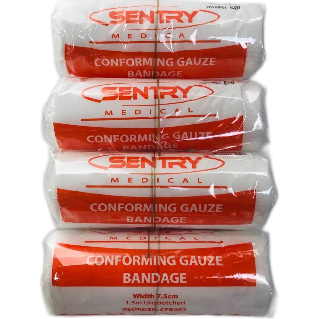 Bandage Gauze Conforming Lite 7.5 cm x 1.5m Un-Stretched Bandages x 4 Pack