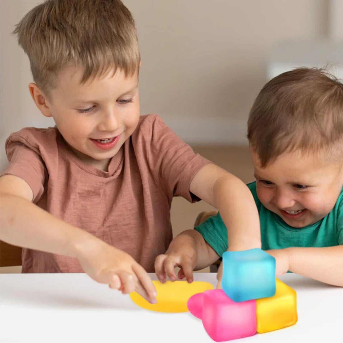 3pcs Stress Relief Cube Sensory Soft Squishy Fidget Toy Autism, ADHD and Dementia Support