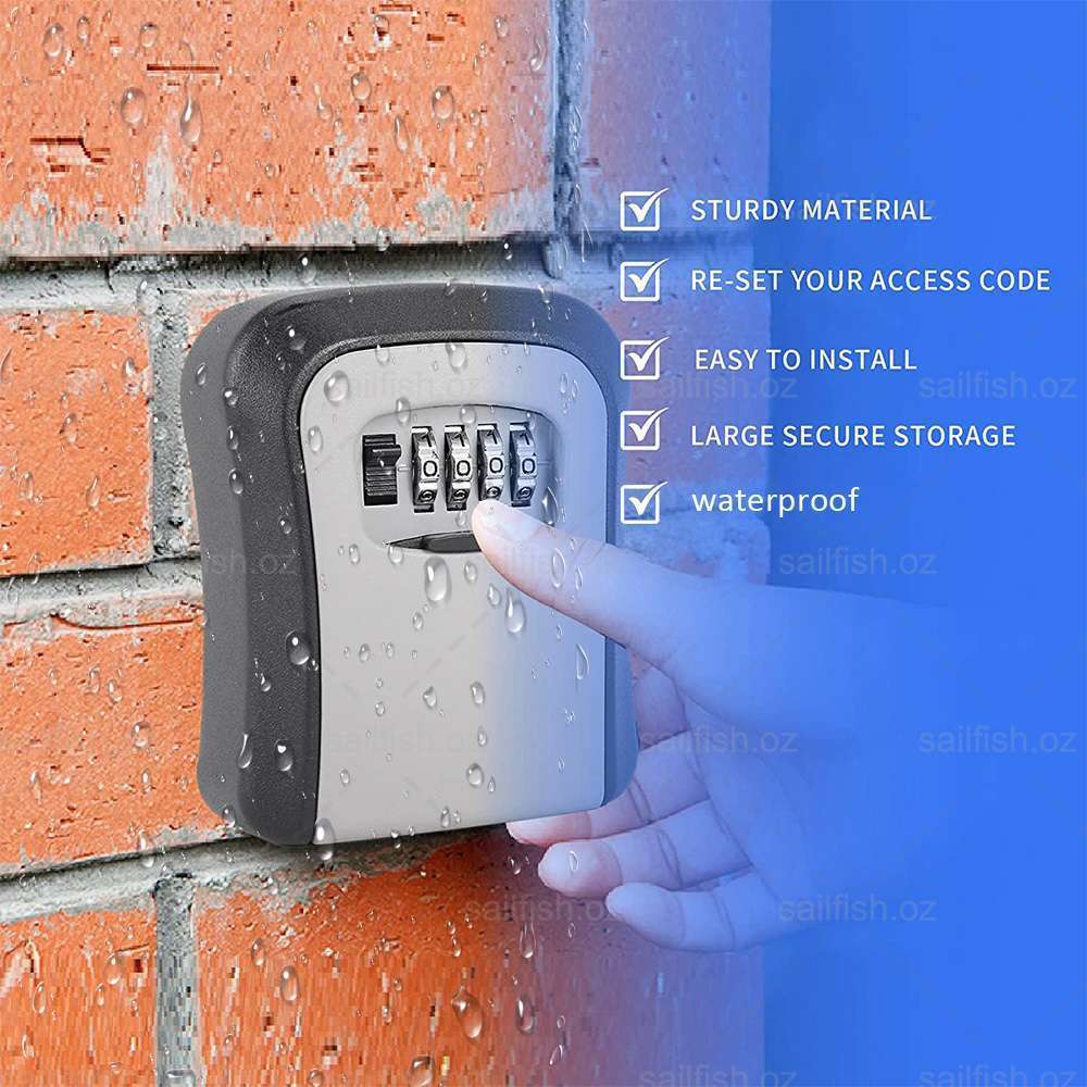 4-Digit Combination Wall Mounted Key Lock Safe Storage Security Box Home Outdoor