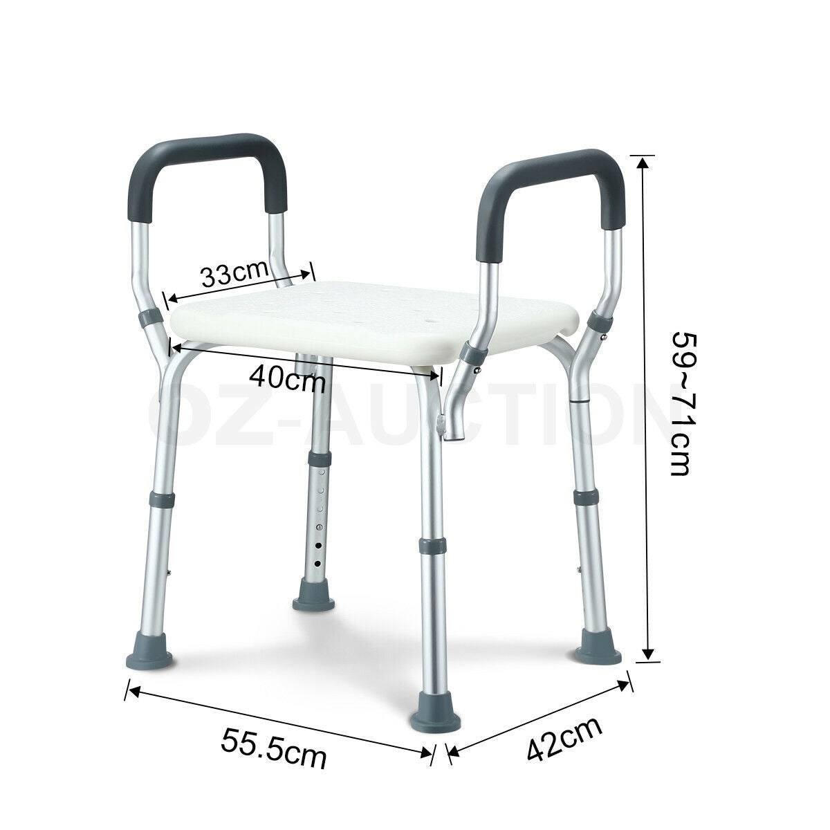 Adjustable Shower Chair Bath Seat Heavy Duty Bathtub Armrests Aid Bench Bathroom