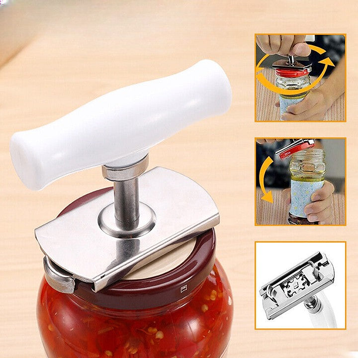 Stainless Twist Steel Jar Opener Adjustable for Seniors with Arthritis