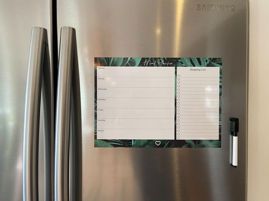 Simplify Meal and Shopping Planning: Minimalist Magnetic Meal Planner + FREE Marker!