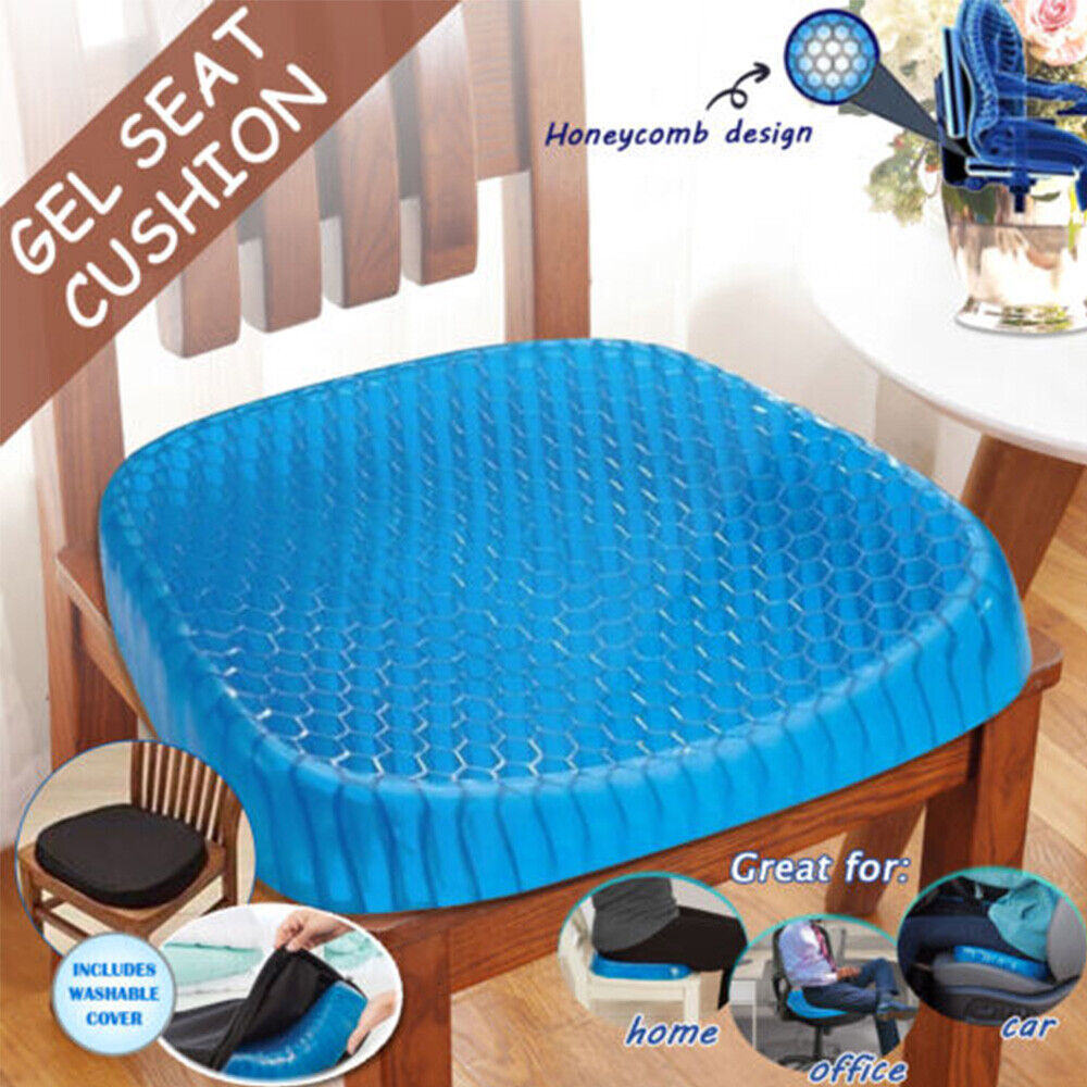 Honeycomb Breathable Gel Seat Cushion Mat for Pressure Relief Back Tailbone Pain