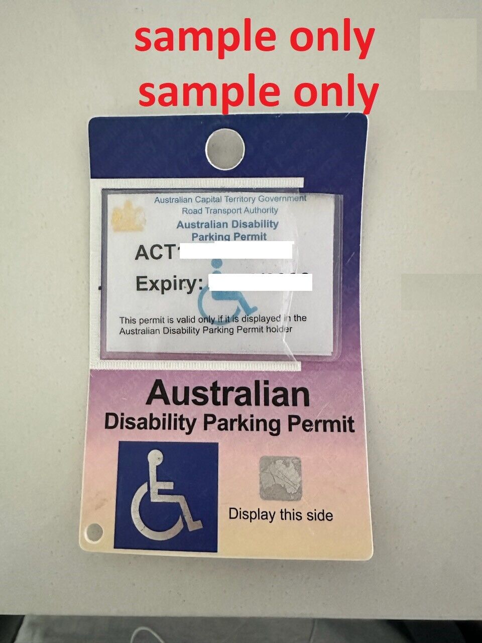 Disability Parking Permit Holder for Windscreen with Suction Cup Australian Made