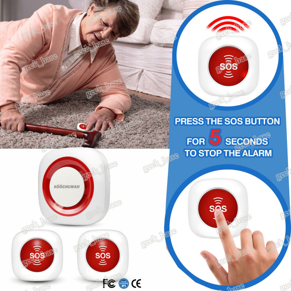 Wireless SOS Alarm Home Emergency Call for Seniors W/Panic Button Call Alert