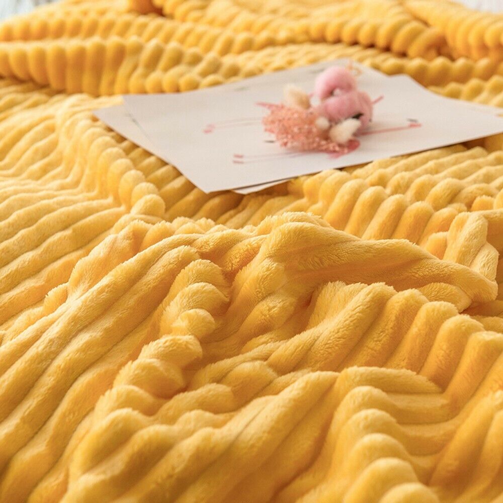 Cuddly Soft Flannel Plush Throw Rug Sofa Bedding Blanket Calm Anxiety Relief