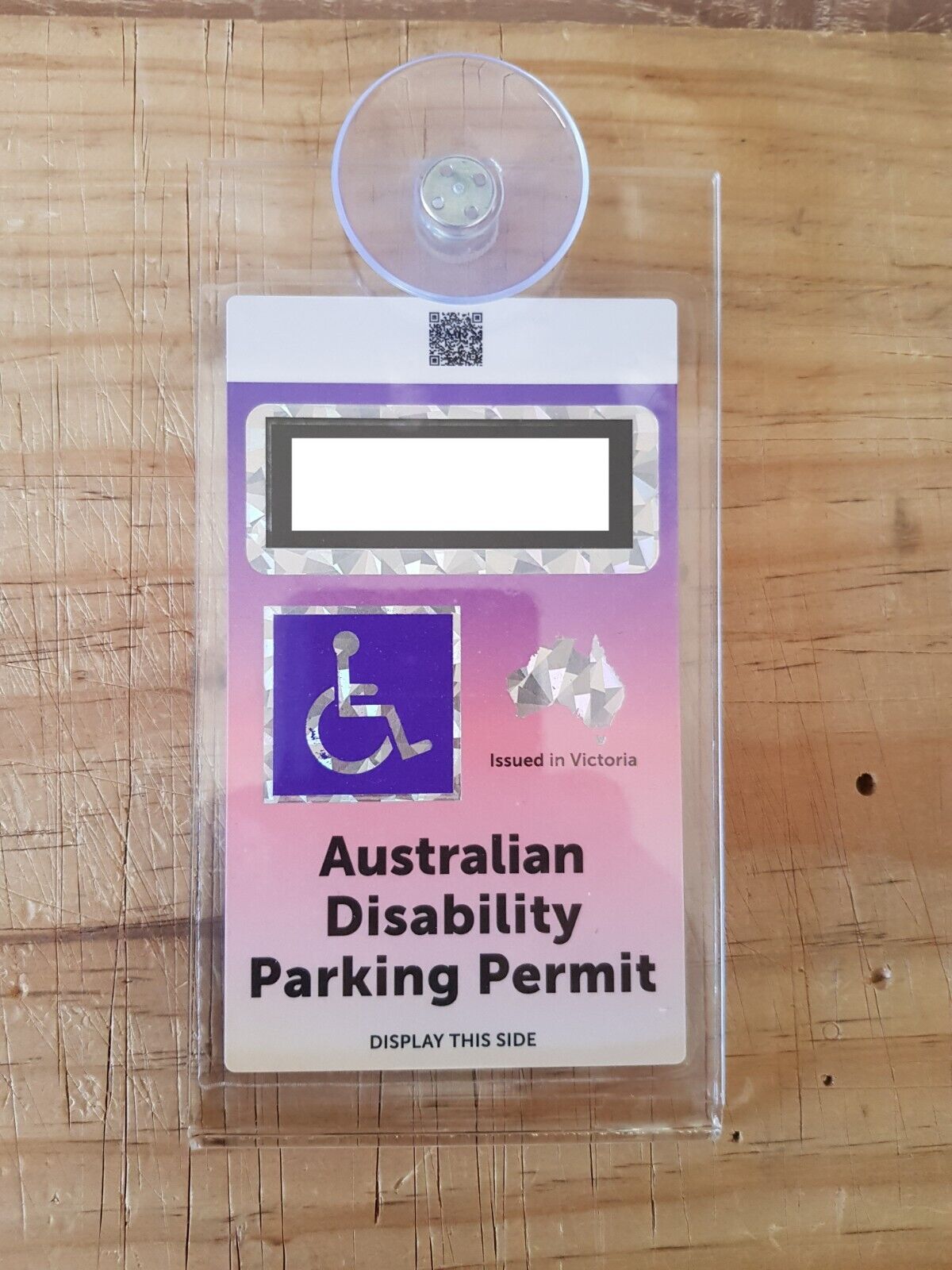 Disability Parking Permit Holder for Windscreen with Suction Cup Australian Made