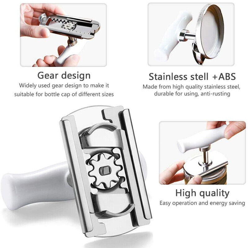 Stainless Twist Steel Jar Opener Adjustable for Seniors with Arthritis