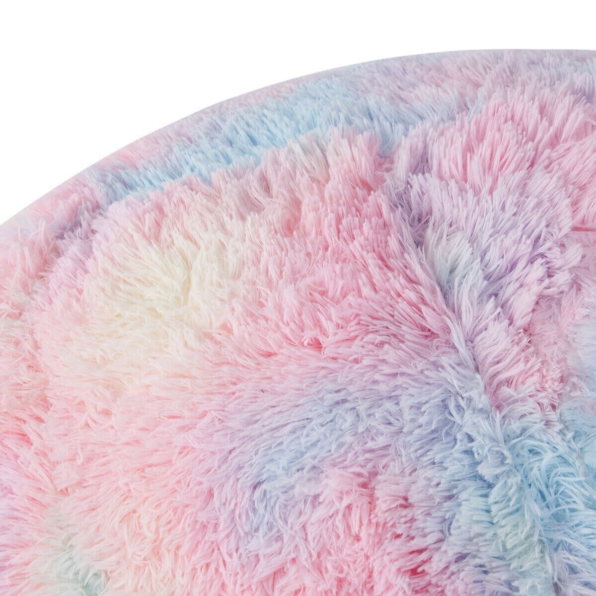 Rainbow Unicorn Faux Fur Bean Bag Lounge Seat Chair