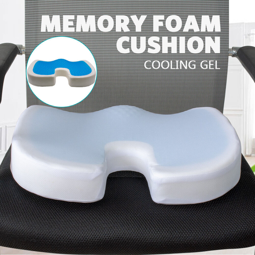 Pressure Relieving Coccyx Orthopaedic Gel Memory Foam Seat Cushion For Lumbar Pain Relief