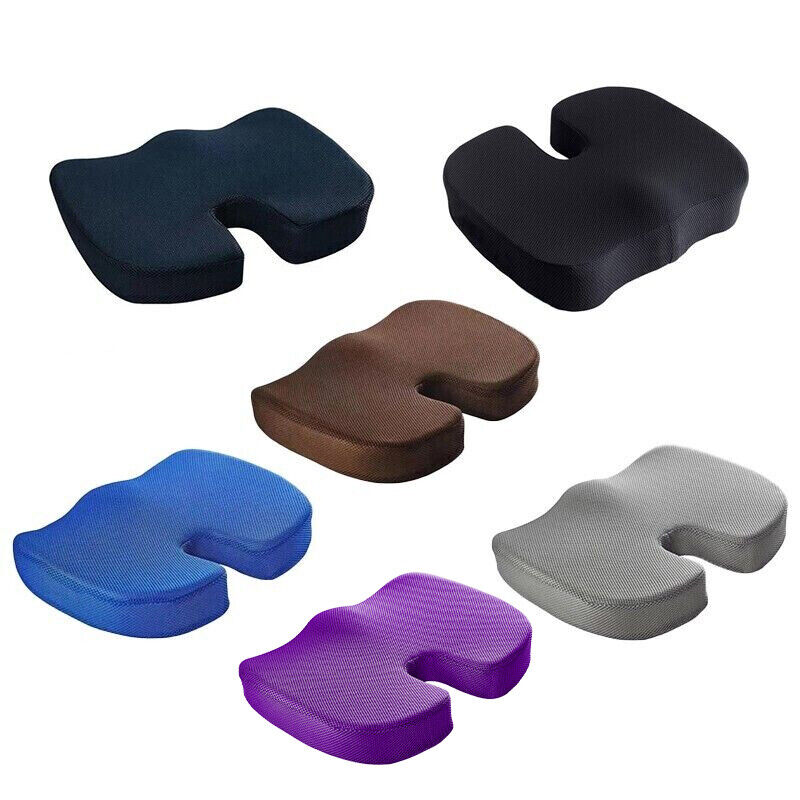 Orthopaedic Memory Foam Seat Cushion Support Back Pain Chair Pillow Car Coccyx