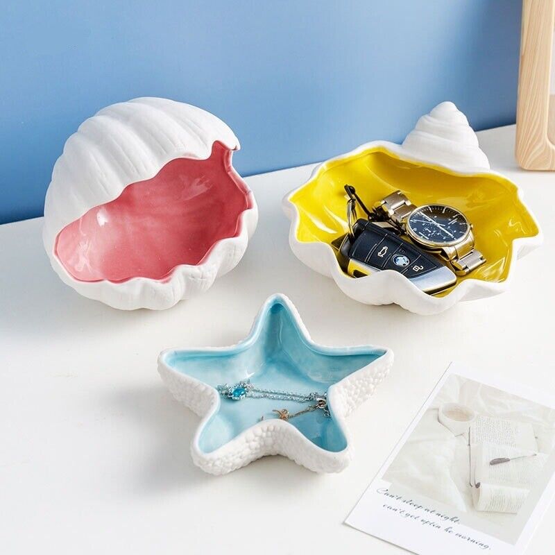 Jewellery Tray Dressing Table Ceramic Seashell