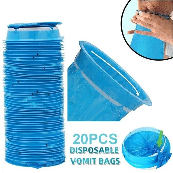 Sick Bags Vomit Bags Emesis Calibrated 1 Litre Infection Control Secure Tie