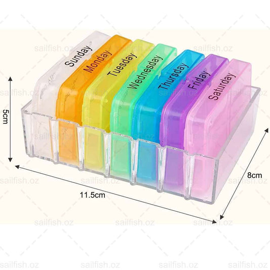 28 Slot AM PM Pill Box Medicine Organiser Case 7 Day Dispenser Weekly Medication