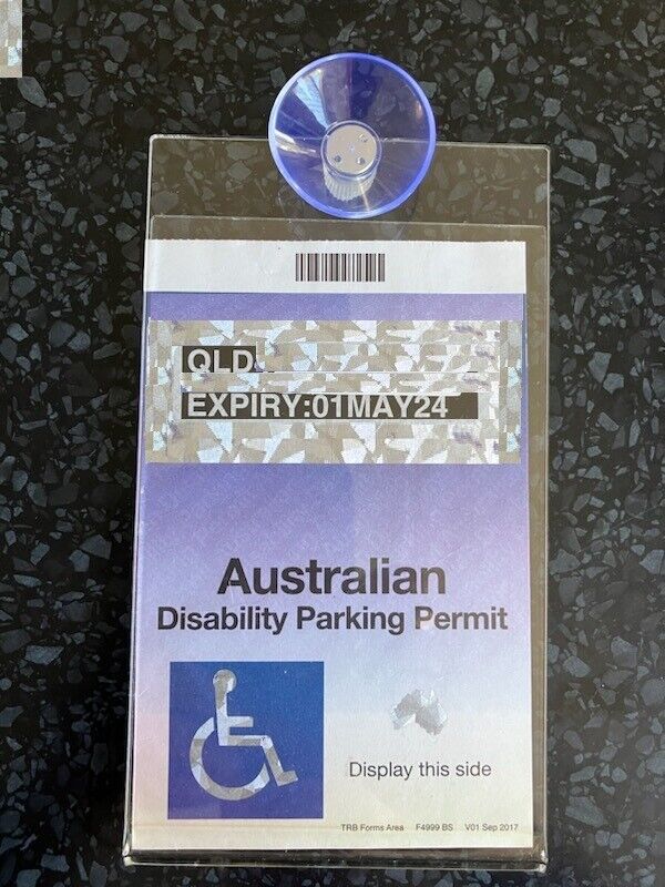 Disability Parking Permit Holder for Windscreen with Suction Cup Australian Made