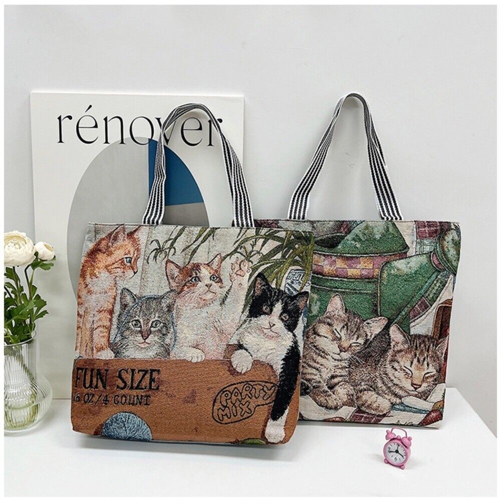 Canvas Retro Handbags Animal Printing Shoulder Bags