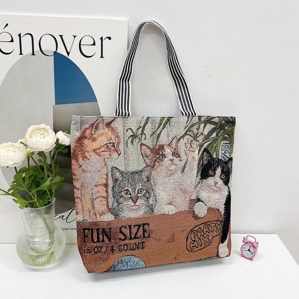 Canvas Retro Handbags Animal Printing Shoulder Bags