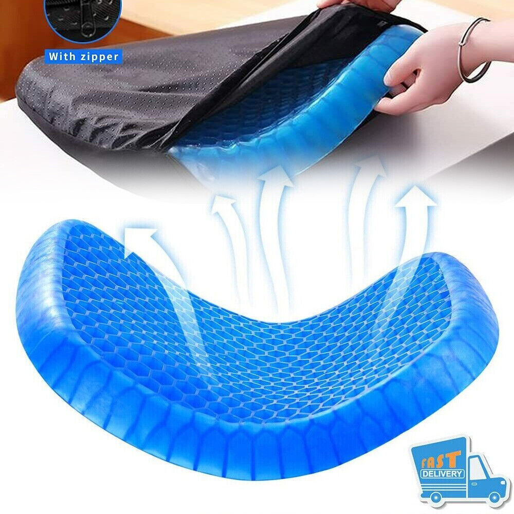 Honeycomb Breathable Gel Seat Cushion Mat for Pressure Relief Back Tailbone Pain