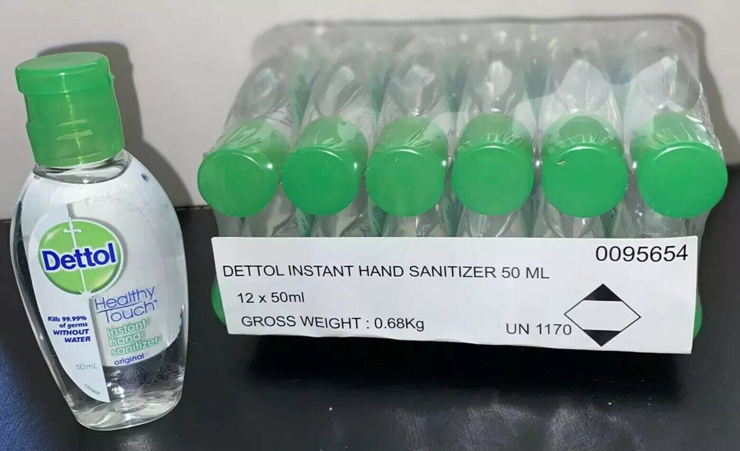 Dettol Instant Hand Sanitizer 50 ml Clear Healthy Touch 12-Pack