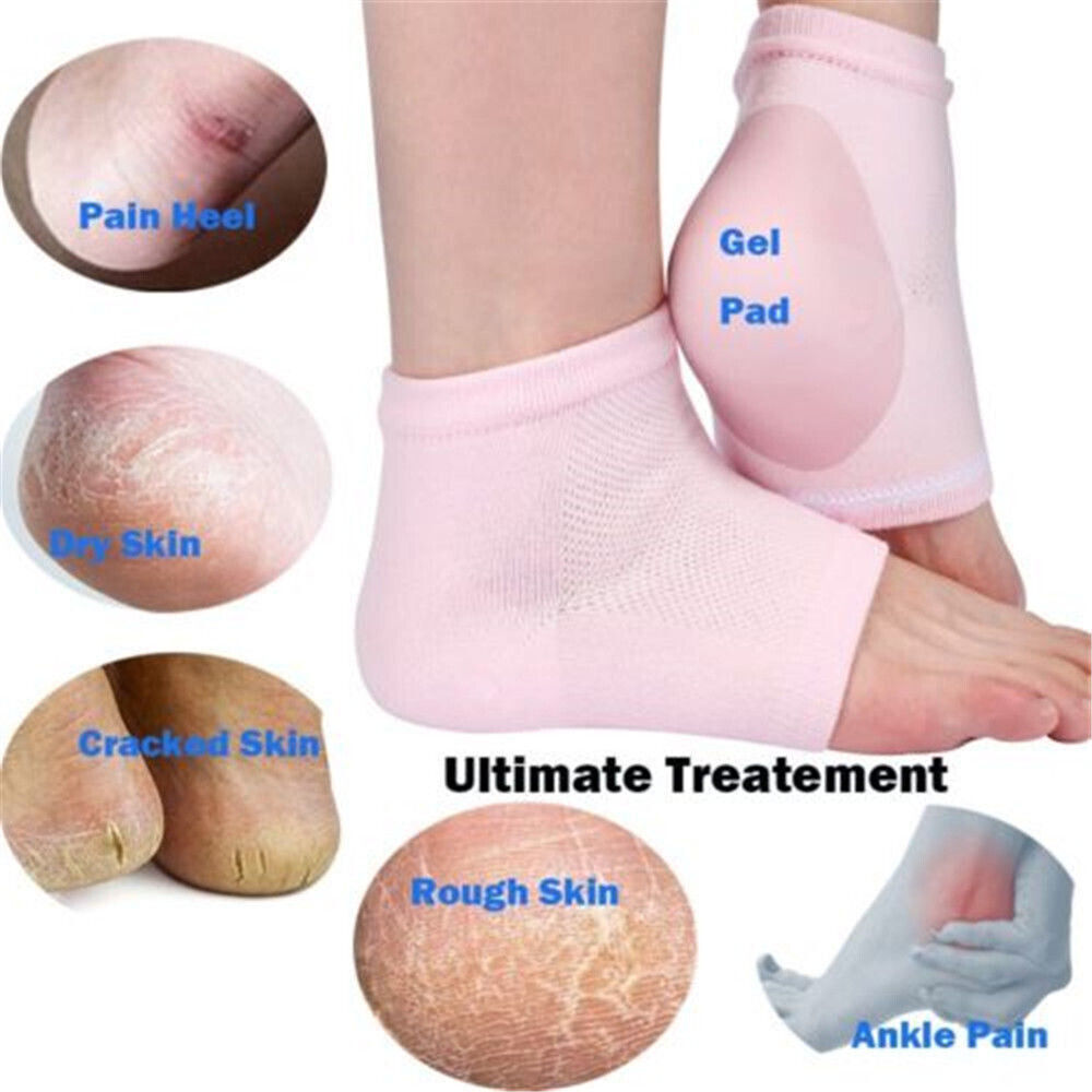 Silicone Gel Heel Socks Cracked Foot Skin Care Protector Sleeve Pain Relief