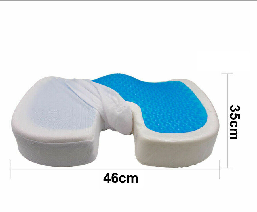 Pressure Relieving Coccyx Orthopaedic Gel Memory Foam Seat Cushion For Lumbar Pain Relief