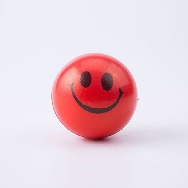 4 Happy Face Smile Bouncy Relaxable Squeeze Ball Stress Pain Relief Anxiety Toys