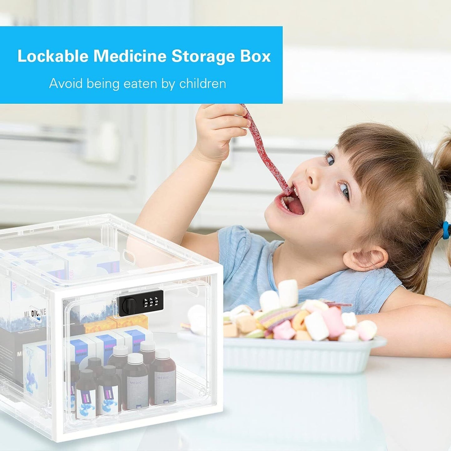 Lock Box Medicine for Safe Medication Locking for Home School Safety Childproof