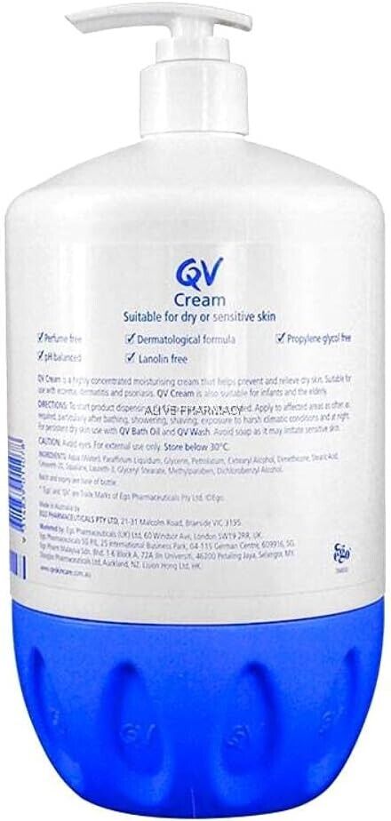 QV Cream Pump 1 kg Moisturizing dry skin Free From Fragrance