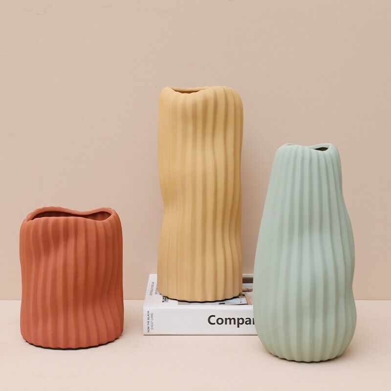 Ceramic Vase Nordic Morandi Irregular Rubber Paint Texture