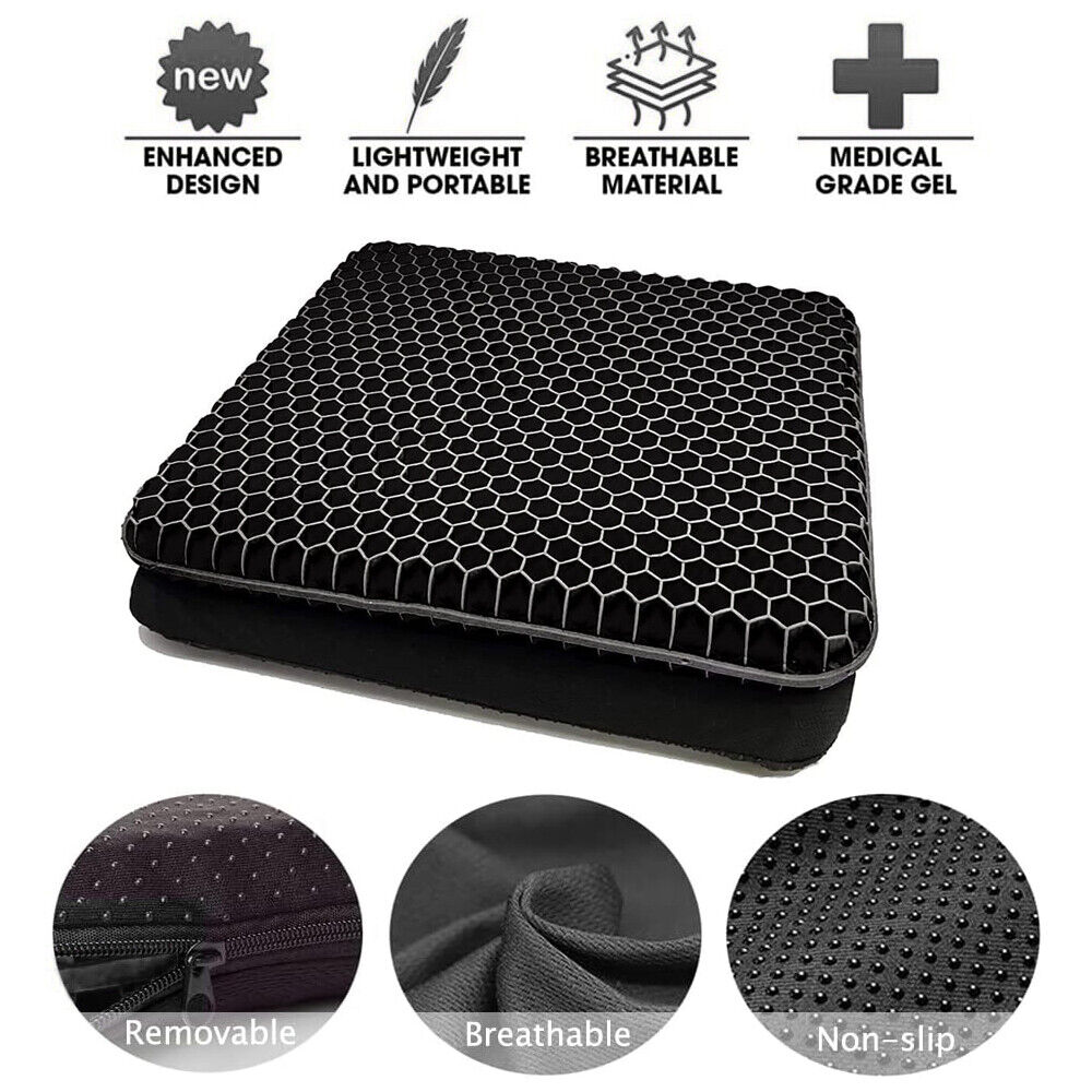 Gel Chair Seat Cushion For Lower Back Pain Pressure Relief Wheelchair Car