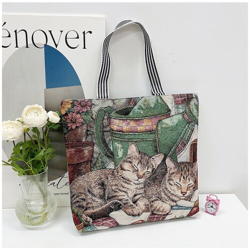 Canvas Retro Handbags Animal Printing Shoulder Bags