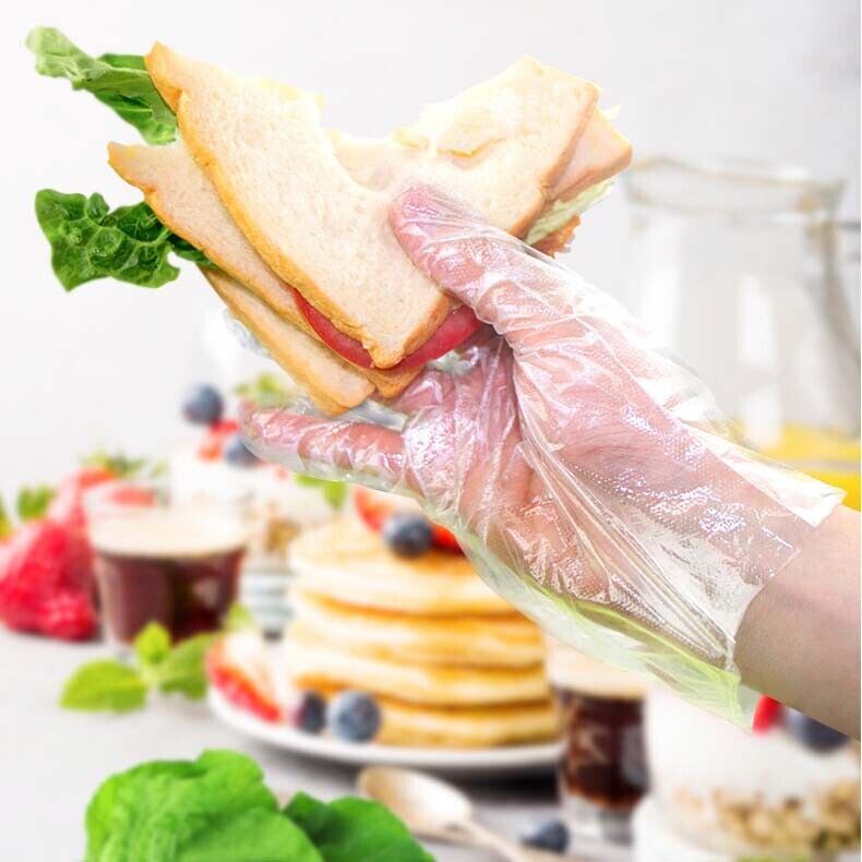 Disposable Plastic Gloves Transparent Food Handling Hygienic Clear