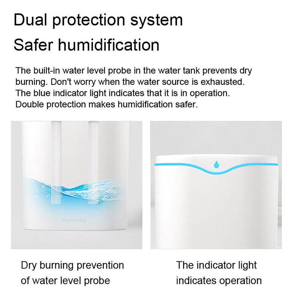 2L Double Spray Humidifiers Air Humidifier Steam Purifier