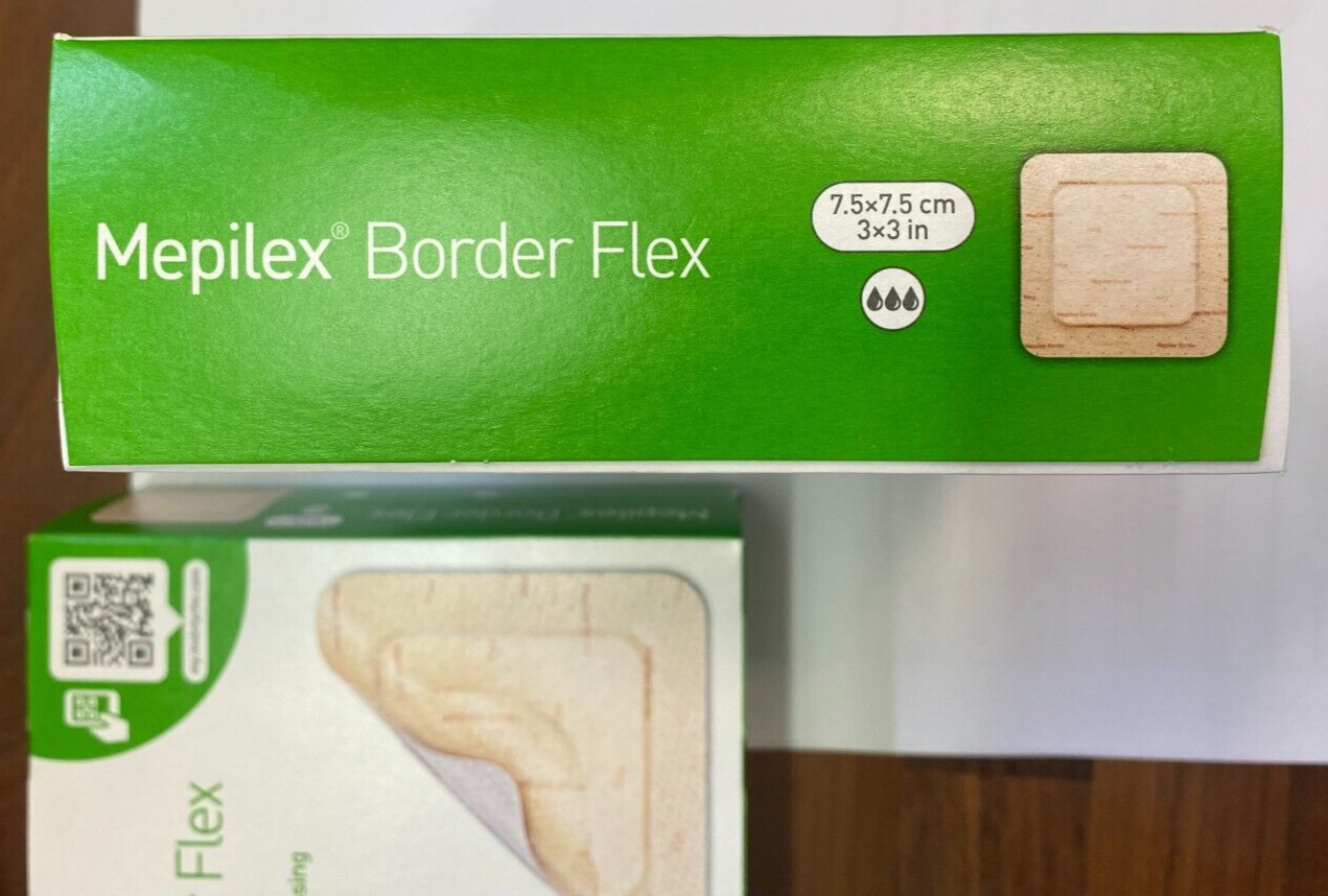 Mepilex Border Flex 7.5 X 7.5cm 10 Pack Soft Silicone Foam adherent dressing