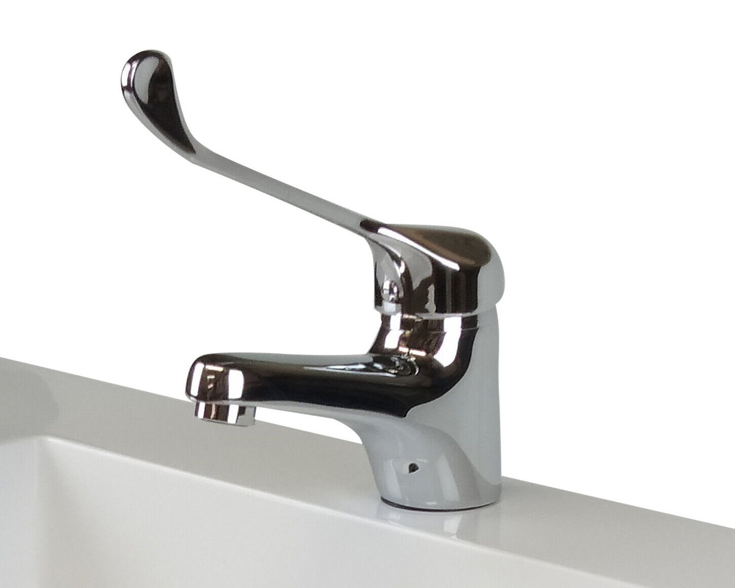 Disabled Mixer Tap Extended Level Handle AS1428.1 Flick Hand Basin Care Brass