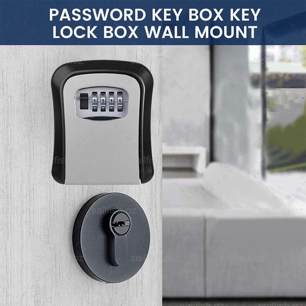 4-Digit Combination Wall Mounted Key Lock Safe Storage Security Box Home Outdoor