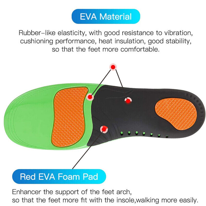 Orthotic Insoles Arch Support Flat Foot High Plantar Feet Fasciitis Pad