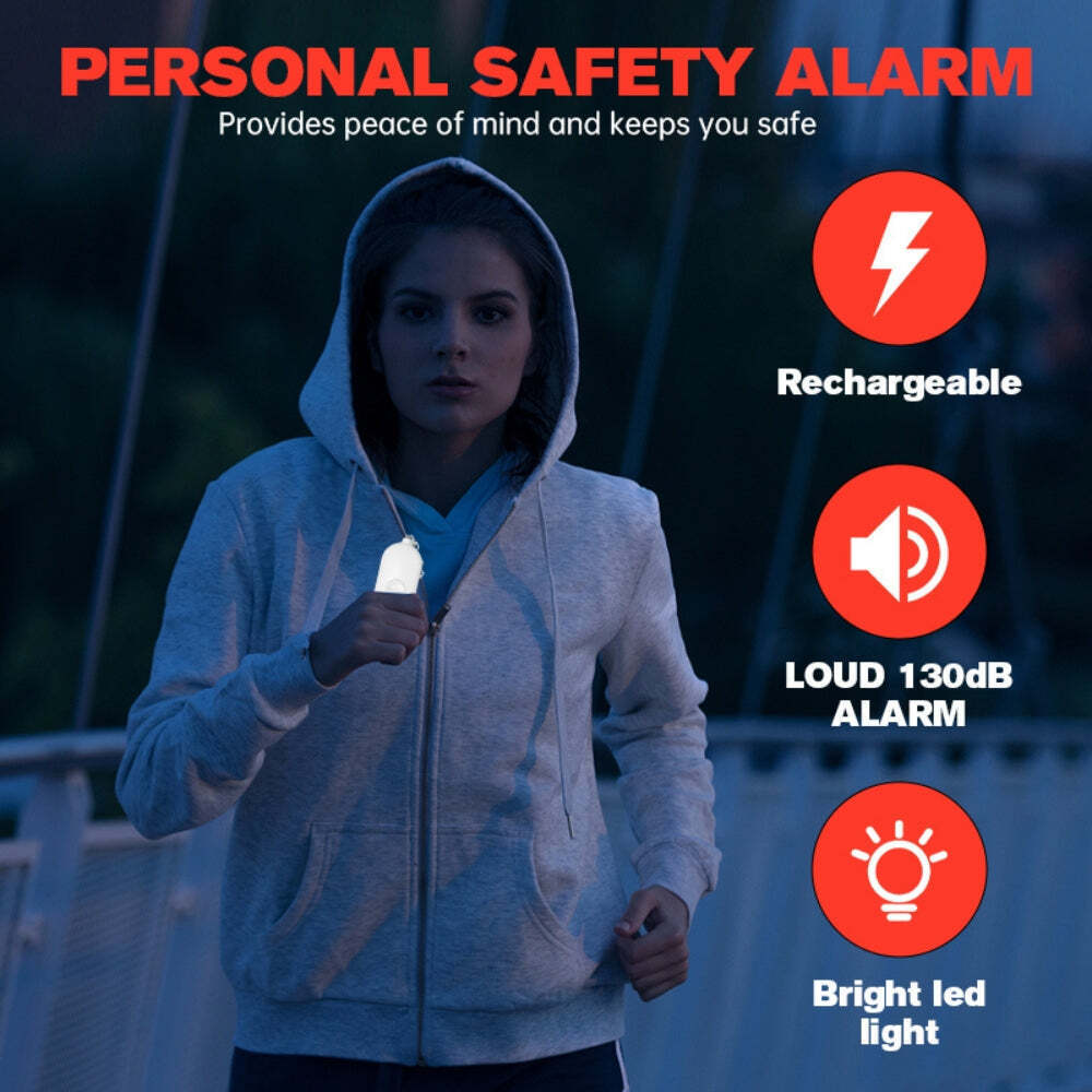 Keychain Personal Alarm - 130dB with Emergency LED Flashlight