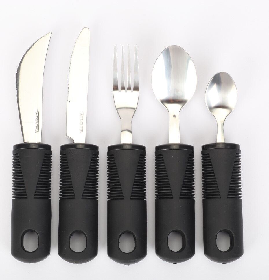 Disabled Cutlery Set Arthritis Easy Grip Eating Aids for Elderly Large Handled