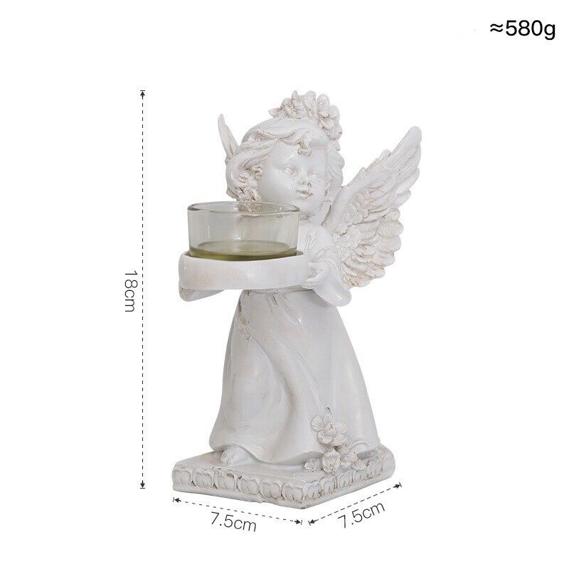 Vintage Candlestick Stand Angel with Wing Hand-Held Candle European Style