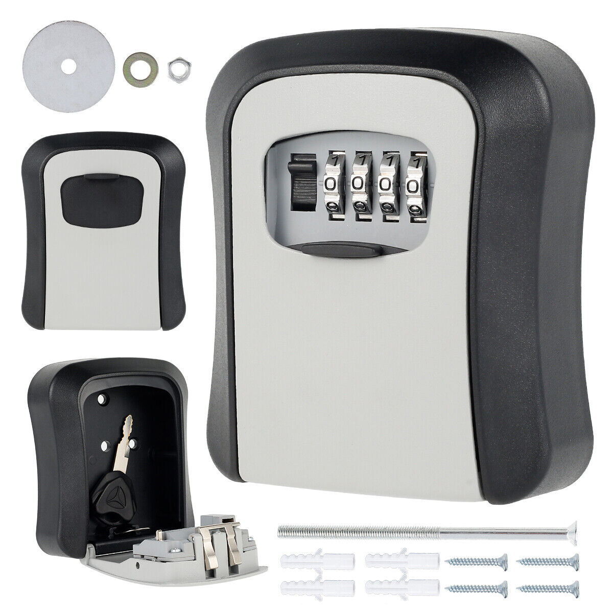 4-Digit Combination Wall Mounted Key Lock Safe Storage Security Box Home Outdoor