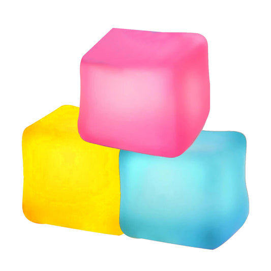 3pcs Stress Relief Cube Sensory Soft Squishy Fidget Toy Autism, ADHD and Dementia Support