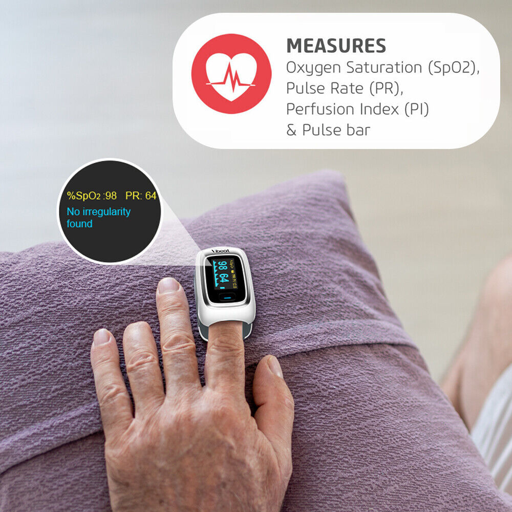 Bluetooth Finger Pulse Oximeter OLED Oxygen Saturation Monitor with Alarm and App