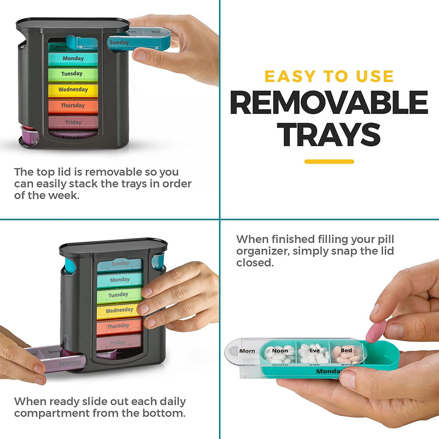 Stackable Daily Pill Organiser NDIS and Aged Care