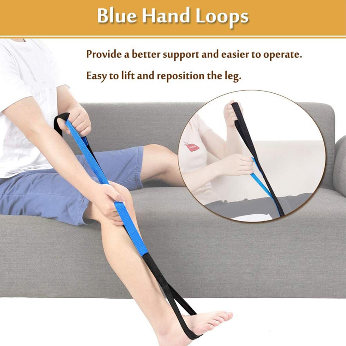 Leg Lifter Strap Rigid Foot Lifter & Hand Grip