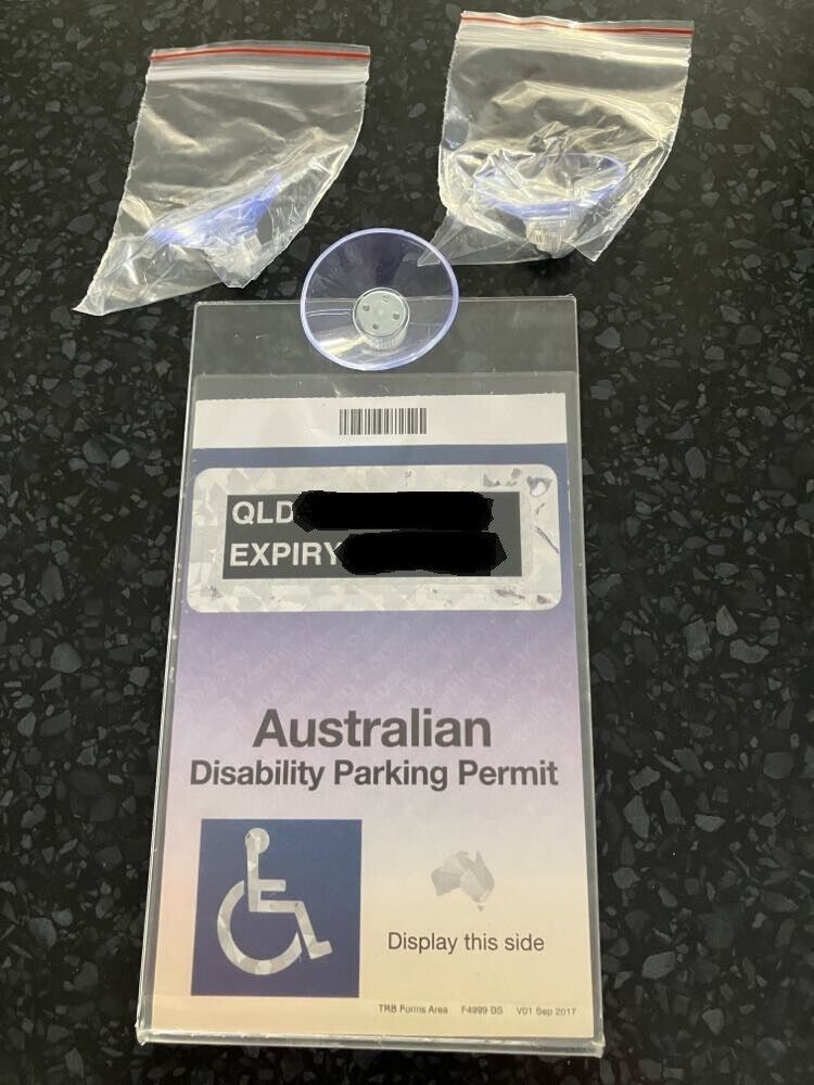 Disability Parking Permit Holder for Windscreen with Suction Cup Australian Made