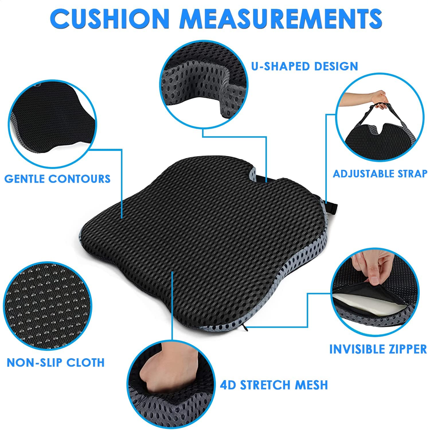 Lumbar Support Cushion Memory Foam Back Rest Cushion Chair Pillow Back Support