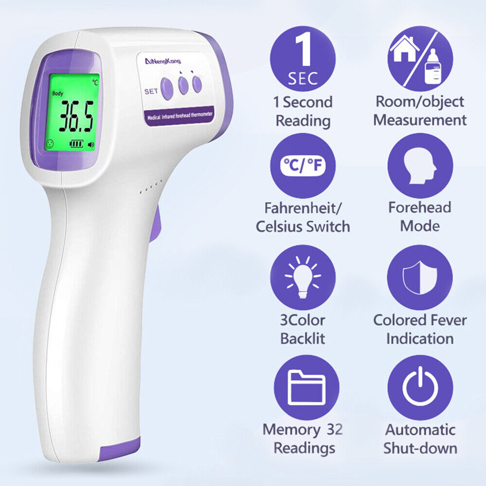 Ear Infared Forehead Gun Non Contact LCD Digital Body Temperature Thermometer